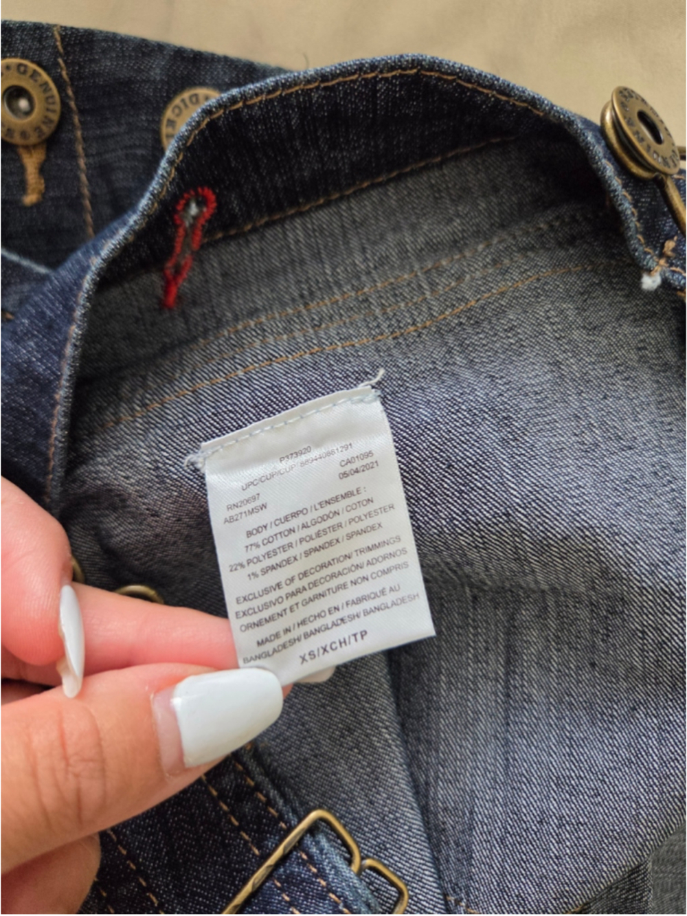 Women's Dickies Denim Bib Flex Overalls in Blue Size XS - Picture 8 of 10